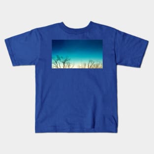 Leafless Tree Ombre Sky Kids T-Shirt